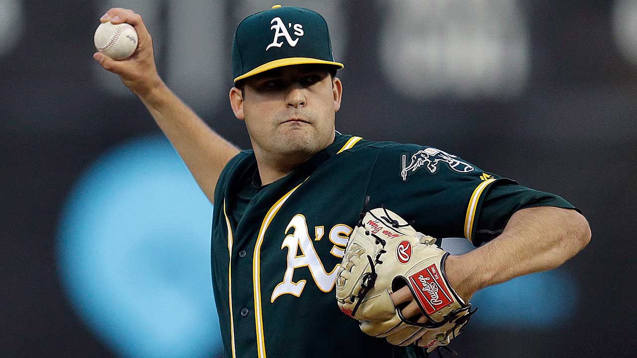 Record-setting Andrew Triggs helps A’s top Rangers