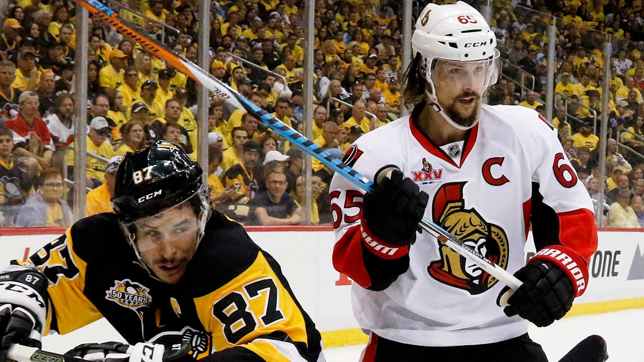 Erik Karlsson practicing in Ottawa in Penguins gear : r/hockey