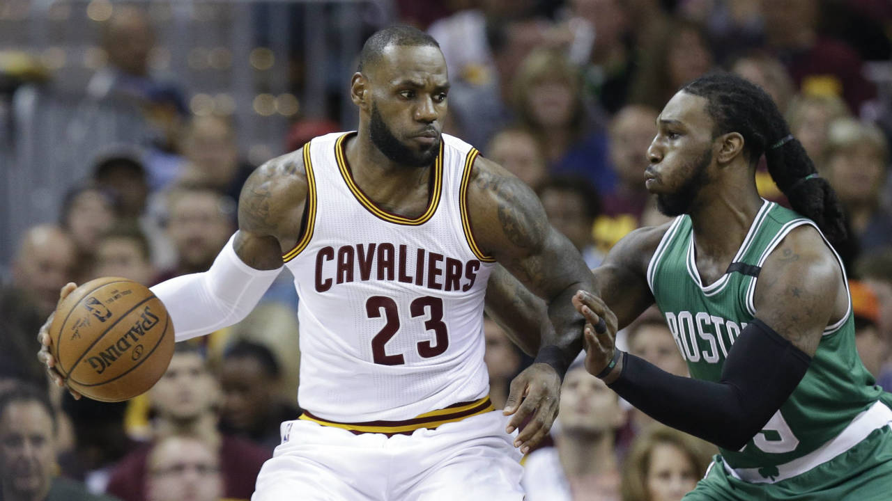 Cleveland-Cavaliers'-LeBron-James-(23)-looks-to-drive-against-Boston-Celtics'-Jae-Crowder-(99)-during-the-first-half-of-Game-3-of-the-NBA-basketball-Eastern-Conference-finals,-Sunday,-May-21,-2017,-in-Cleveland.-(Tony-Dejak/AP)
