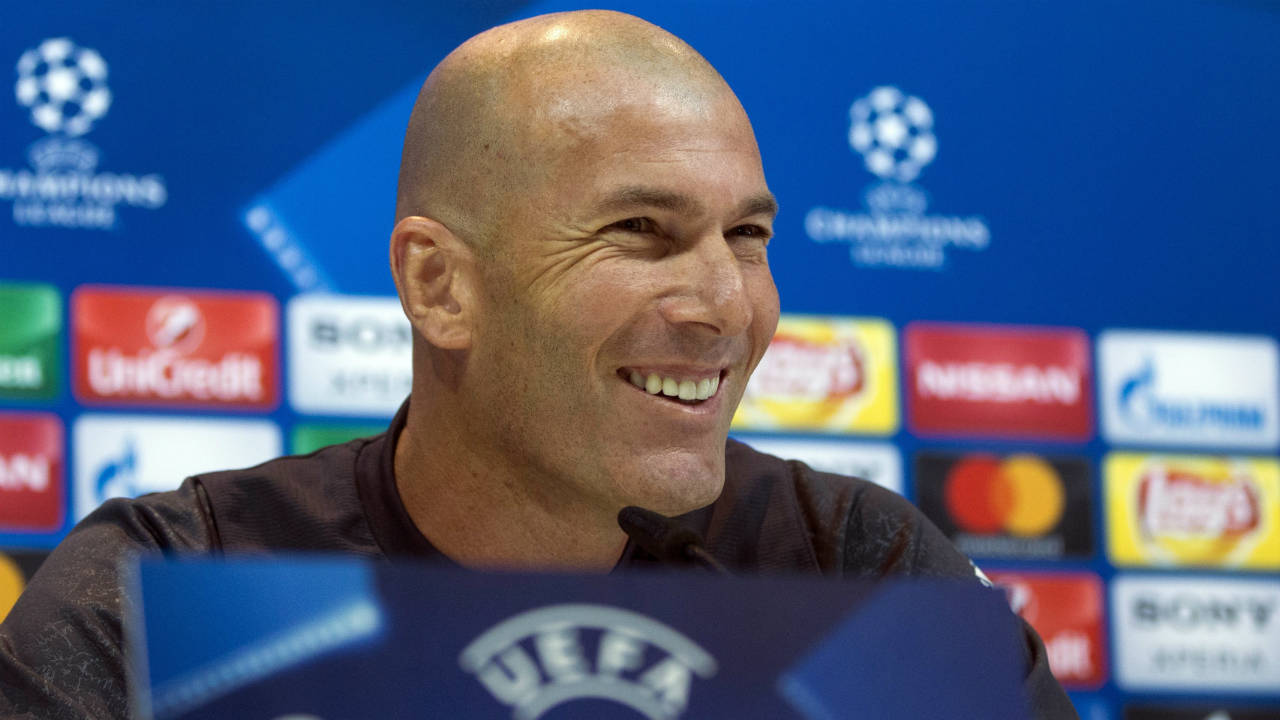 Real-Madrid's-head-coach-Zinedine-Zidane-smiles-during-a-press-conference-at-a-media-open-day-in-Madrid,-Tuesday-May-30,-2017.-Real-Madrid-play-Juventus-Saturday-June-3-in-the-Champions-League-final-in-Cardiff.-(Paul-White/AP)