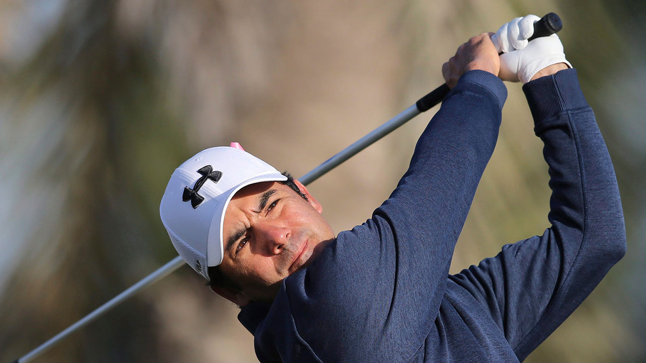 Felipe-Aguilar-of-Chili-tees-off-on-the-2nd-hole-during-the-2nd-round-completion-of-the-Dubai-Desert-Classic-golf-tournament-in-Dubai,-United-Arab-Emirates,-Saturday,-Feb.-4,-(Kamran-Jebreili/AP)