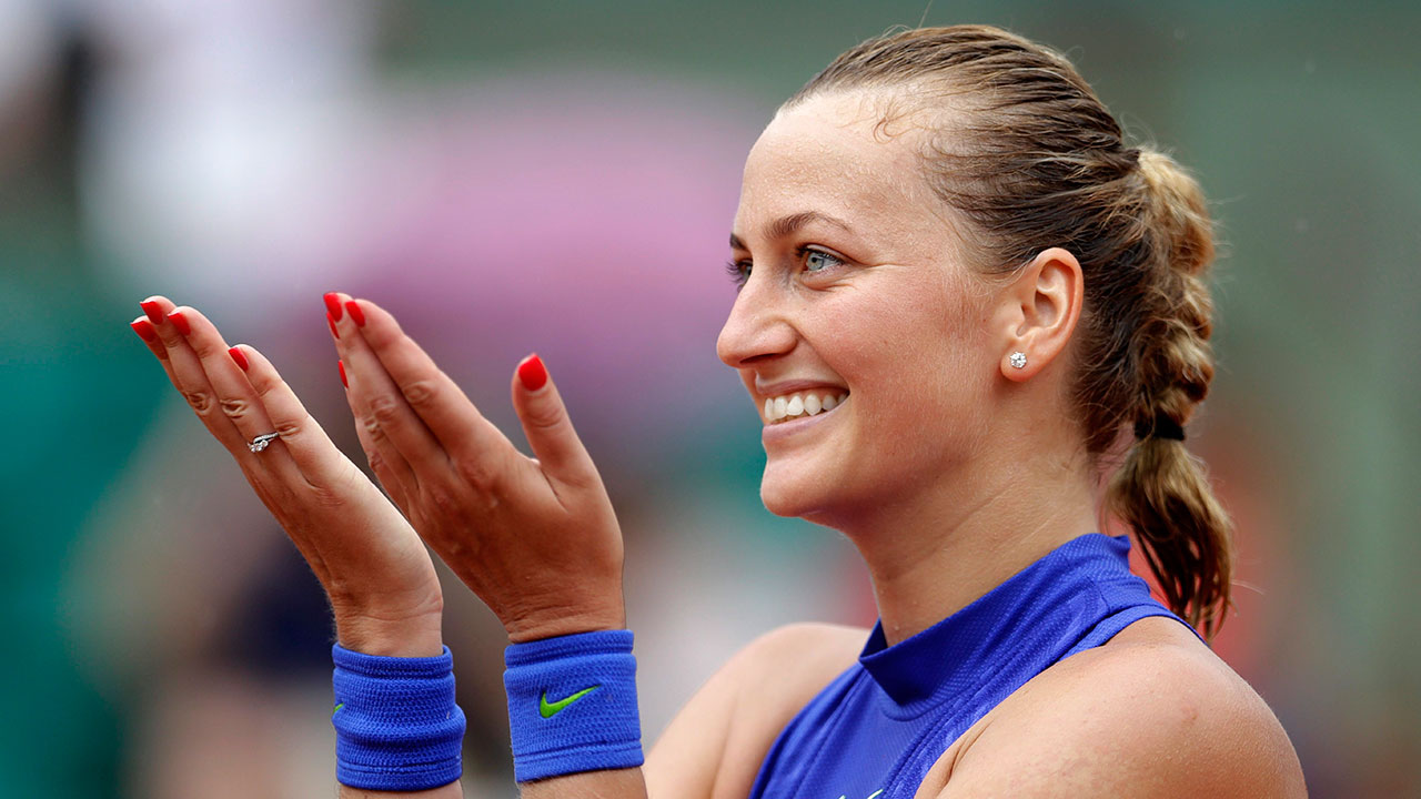 Petra-Kvitova-of-the-Czech-Republic-thanks-the-crowd-after-defeating-Julia-Boserup,-of-the-U.S,-in-their-first-round-match-of-the-French-Open-tennis-tournament-at-the-Roland-Garros-stadium,-Sunday,-May-28,-2017-in-Paris.-(Petr-David-Josek/AP)