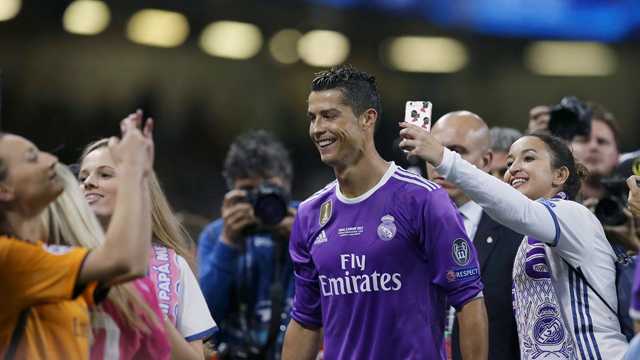 Real-Madrid's-Cristiano-Ronaldo-smiles-at-the-end-of-the-Champions-League-final-soccer-match-between-Juventus-and-Real-Madrid-at-the-Millennium-Stadium-in-Cardiff,-Wales,-Saturday-June-3,-2017.-(Tim-Ireland/AP)