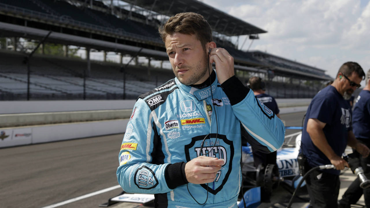 Marco-Andretti-prepares-to-drive-during-a-practice-session-for-the-Indianapolis-500-IndyCar-auto-race-at-Indianapolis-Motor-Speedway,-Thursday,-May-18,-2017-in-Indianapolis.-(Michael-Conroy/AP)