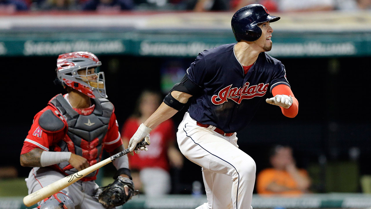 Cleveland-Indians'-Bradley-Zimmer-watches-his-ball.-(Tony-Dejak/AP)