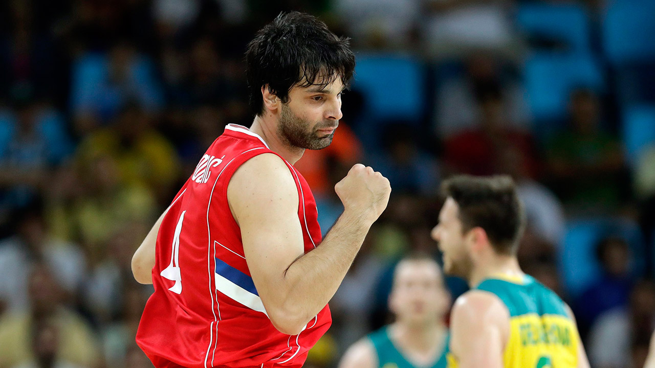 Serbia's-Milos-Teodosic-reacts-after-making-a-three-point-basket-during-a-semifinal-round-basketball-game-against-Australia-at-the-2016-Summer-Olympics-in-Rio-de-Janeiro,-Brazil,-Friday,-Aug.-19,-2016.-(Charlie-Neibergall/AP)
