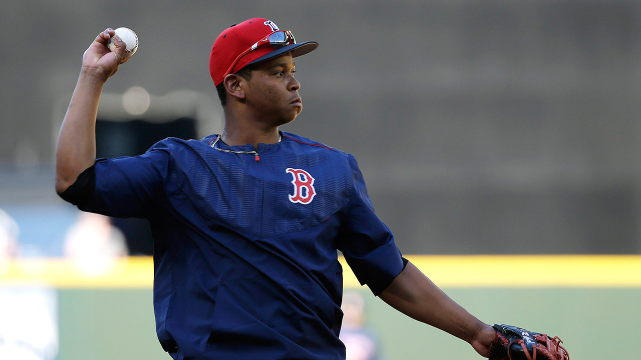Boston-Red-Sox-third-baseman-Rafael-Devers-fields-a-ball-at-third-base-(Ted-S.-Warren/AP)