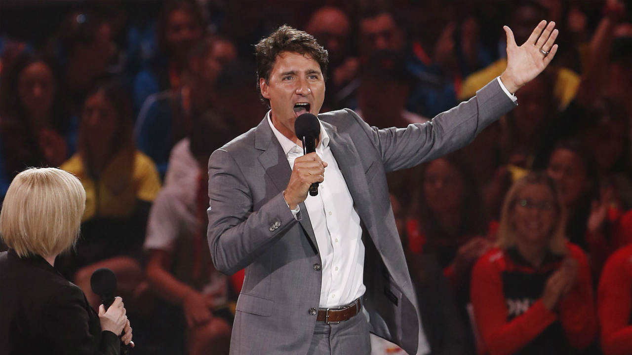 Prime-Minister-Trudeau-addresses-the-crowd-at-the-Canada-Summer-Games-opening-ceremony-in-Winnipeg,-Manitoba,-Friday,-July-28,-2017.-(John-Woods/CP)