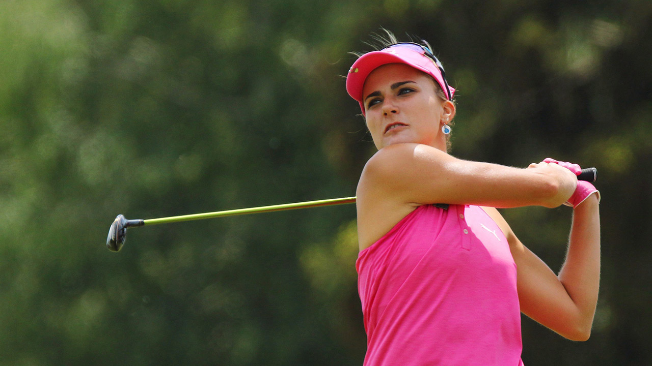 Lexi-Thompson-tees-off-on-the-fourth-hole-during-the-third-round-of-the-LPGA-Classic-at-Whistle-Bear-Golf-Club-in-Cambridge,-Ont.,-on-Saturday,-June-10,-2017.-(Dave-Chidley/AP)