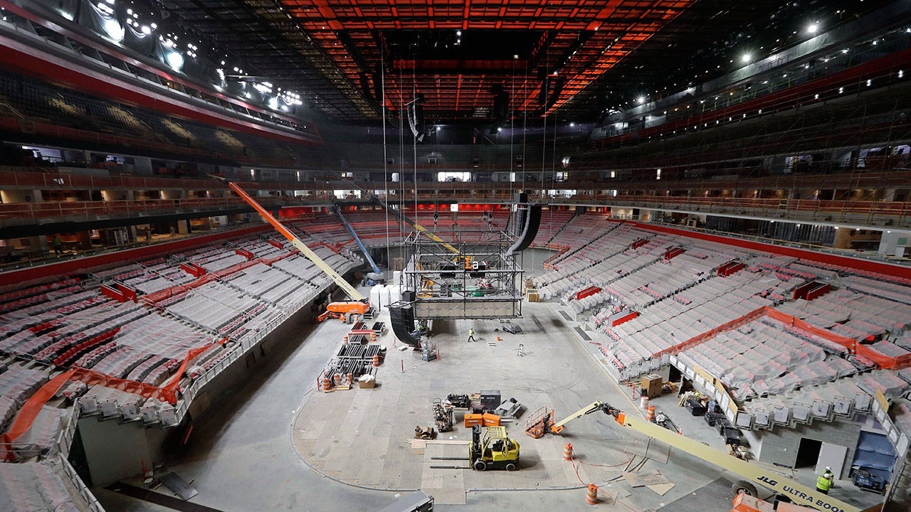 Construction-continues-on-Little-Caesars-Arena-in-Detroit.-(Paul-Sancya/AP)