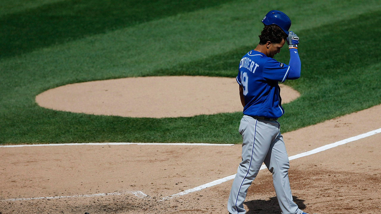 Kansas-City-Royals'-Cheslor-Cuthbert-reacts-after-striking-out.-(Nam-Y.-Huh/AP)