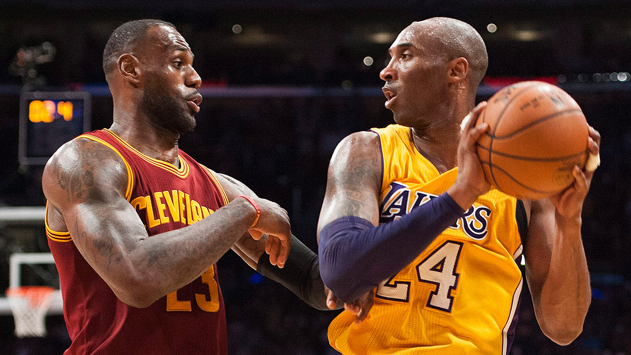 Los-Angeles-Lakers'-Kobe-Bryant-and-Cleveland-Cavaliers'-LeBron-James.-(Kevin-Sullivan/AP)