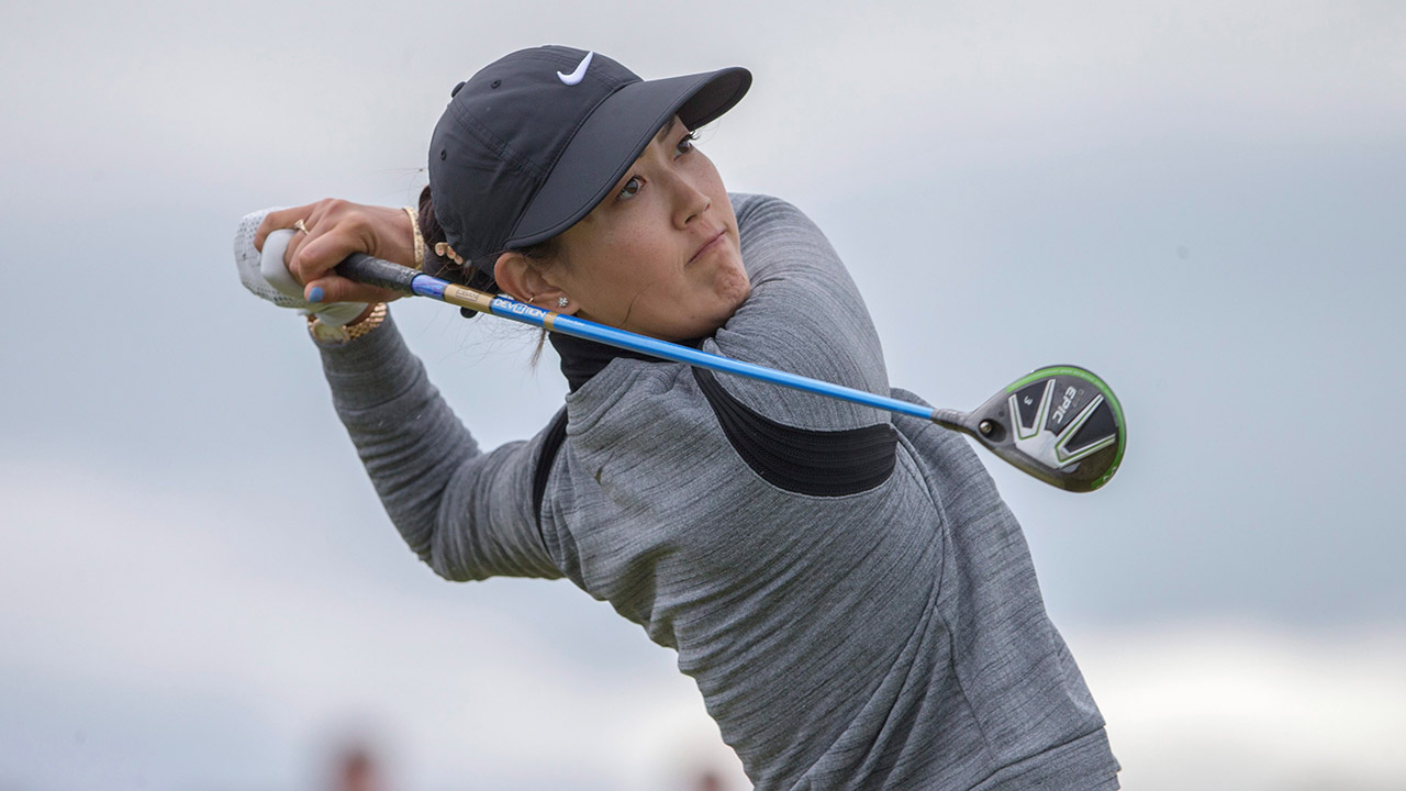 Michelle-Wie-tees-off-at-the-16th-hole-during-day-one-of-the-Women's-British-Open.-(Kenny-Smith/AP)