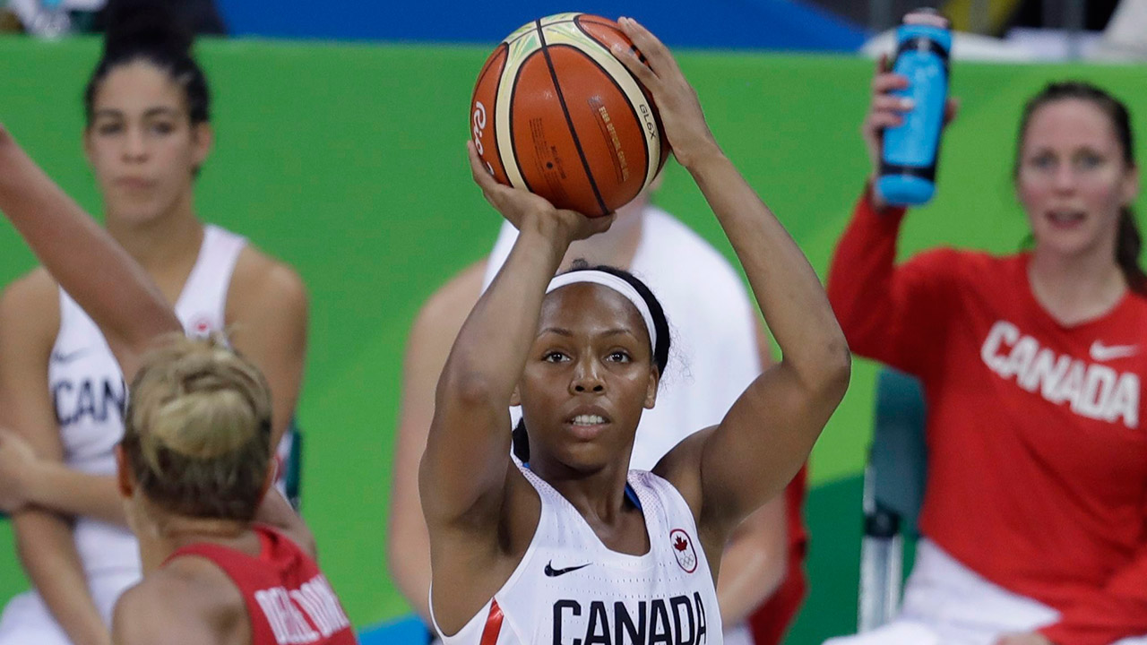 Canada-guard-Nirra-Fields-shoots-during-the-second-half-of-a-women's-basketball-game.-(Carlos-Osorio/AP)