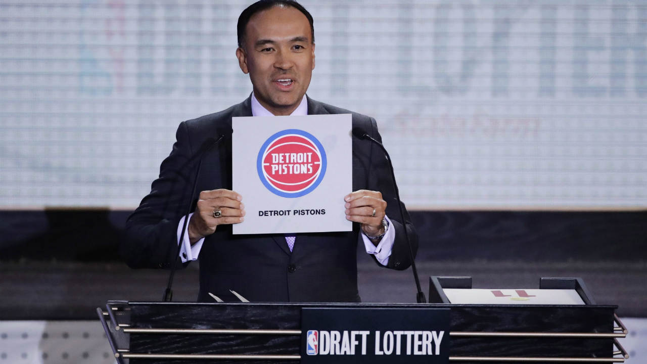 NBA-Deputy-Commissioner-Mark-Tatum-announces-the-results-for-the-Detroit-Pistons-at-the-NBA-basketball-draft-lottery-in-New-York.-(Frank-Franklin-II,-File/AP)