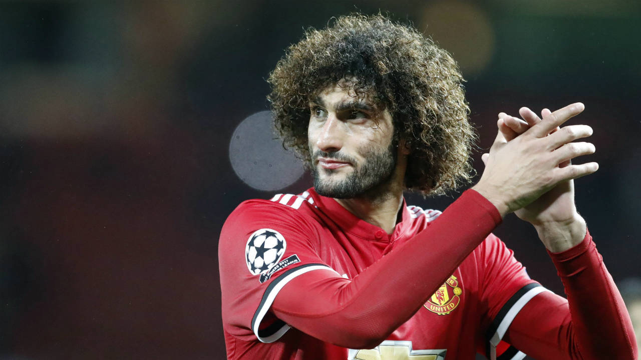 Manchester-United's-Marouane-Fellaini-greets-the-audience-at-the-end-of-the-Champions-League-group-A-soccer-match-between-Manchester-United-and-Basel,-at-the-Old-Trafford-stadium-in-Manchester,-Tuesday,-Sept.-12,-2017.-(Frank-Augstein/AP)