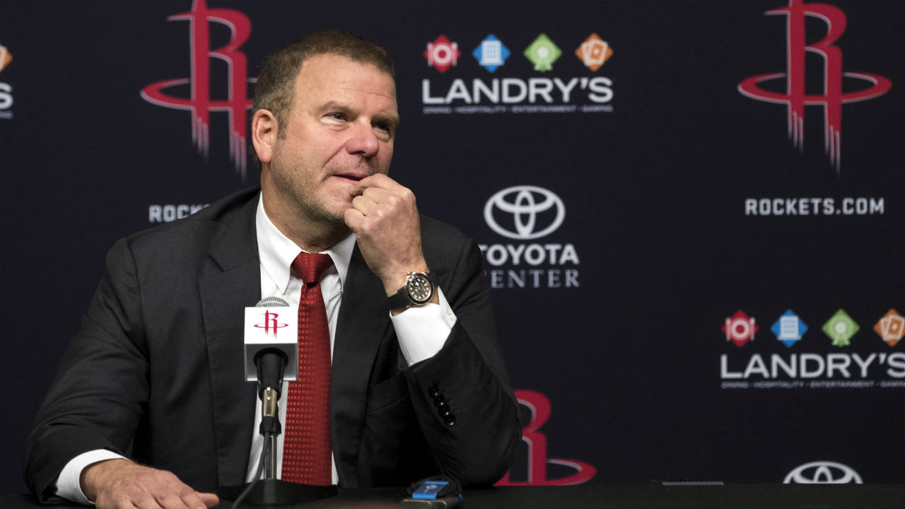Houston-Rockets-owner-Tilman-Fertitta-listens-to-question-during-an-introductory-news-conference,-Tuesday,-Oct.-10,-2017,-in-Houston.-(Brett-Coomer/Houston-Chronicle-via-AP)