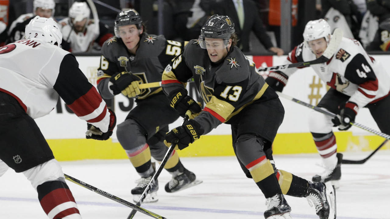 Vegas-Golden-Knights-left-wing-Brendan-Leipsic-skates-up-the-ice-against-the-Arizona-Coyotes-during-the-first-period-of-an-NHL-hockey-game-Tuesday,-Oct.-10,-2017,-in-Las-Vegas.-(John-Locher/AP)