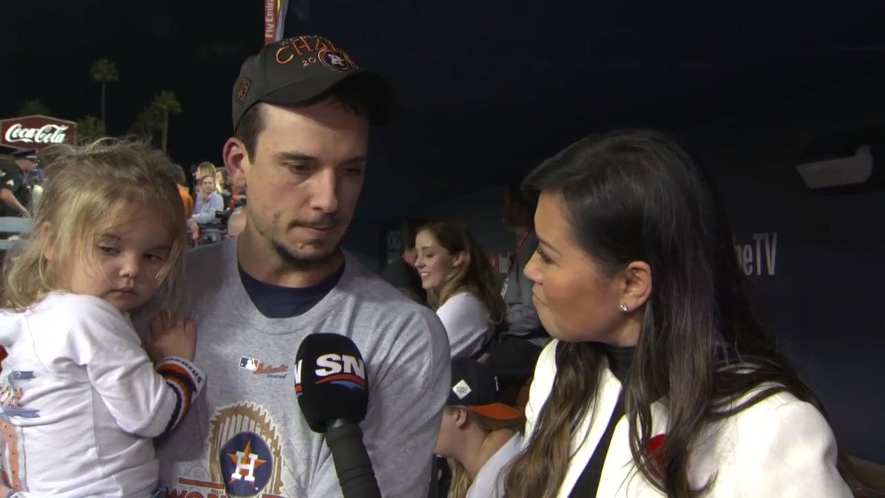 Charlie Morton sharing emotional World Series win with family