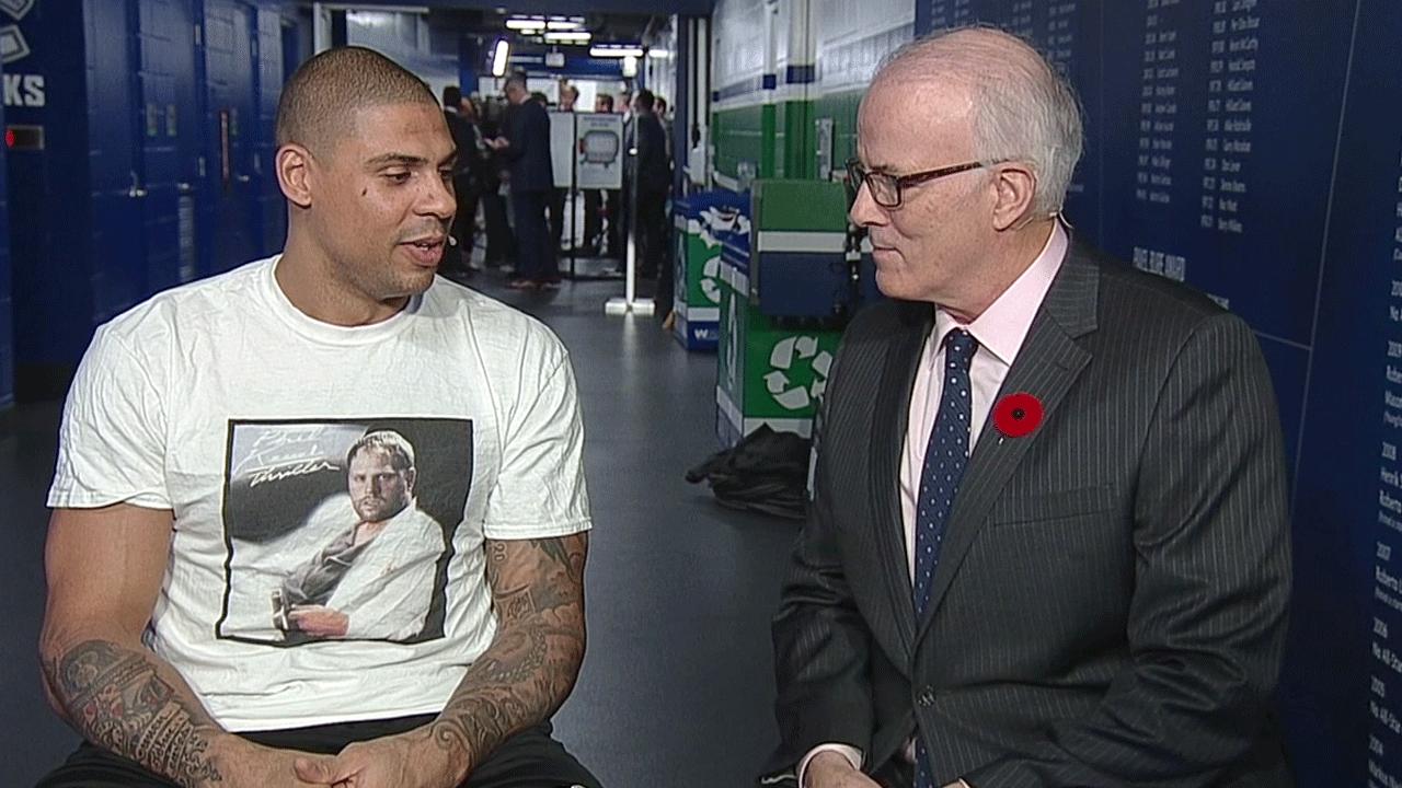 Ryan Reaves shows off his new Phil Kessel t-shirt on After Hours : r/hockey