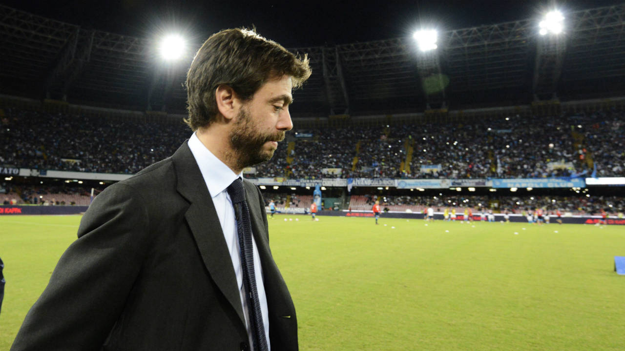 In-this-Sept.-26,-2015-file-photo,-Juventus-President-Andrea-Agnelli-arrives-for-a-Serie-A-soccer-match-between-Napoli-and-Juventus,-at-the-San-Paolo-stadium-in-Naples,-Italy.-Juventus-president-Andrea-Agnelli-has-been-banned-for-a-year-by-the-Italian-football-federation-for-an-allegedly-illicit-relationship-with-hard-core-"ultra"-fans-that-encouraged-ticket-scalping.-The-court-also-fined-Juventus-300,000-euros-($350,000)-on-Monday,-Sept.-25,-2017.-(Salvatore-Laporta,-files/AP)