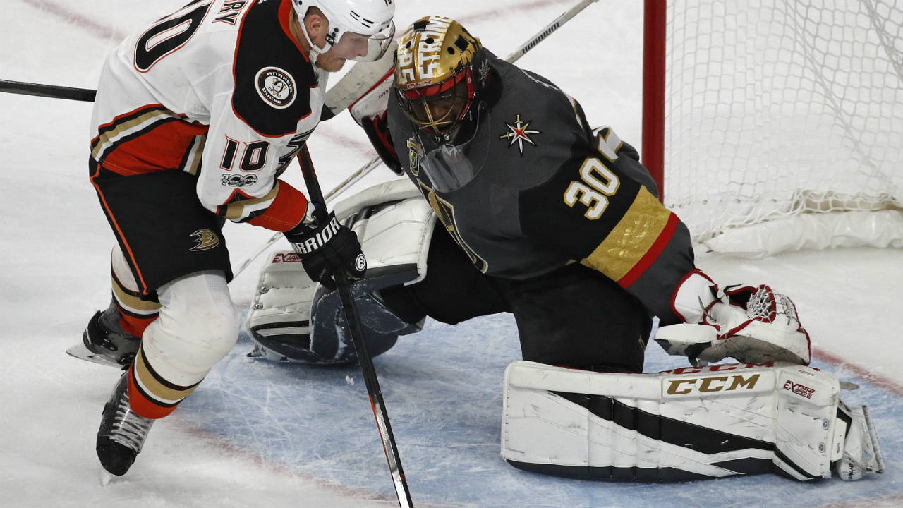 Anaheim-Ducks-right-wing-Corey-Perry-attempts-a-shot-against-Vegas-Golden-Knights-goalie-Malcolm-Subban-during-the-third-period-of-an-NHL-hockey-game-Tuesday,-Dec.-5,-2017,-in-Las-Vegas.-(John-Locher/AP)