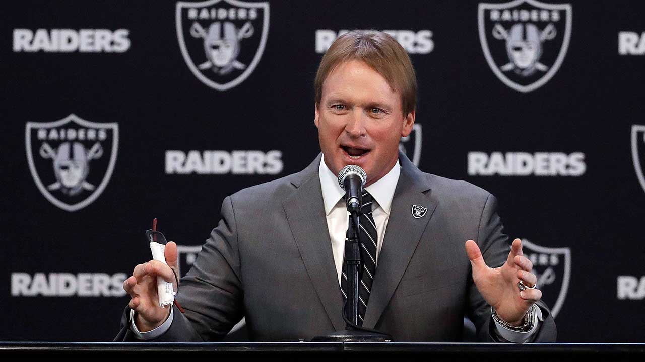 Las Vegas Raiders head coach Jon Gruden. (Marcio Jose Sanchez/AP)