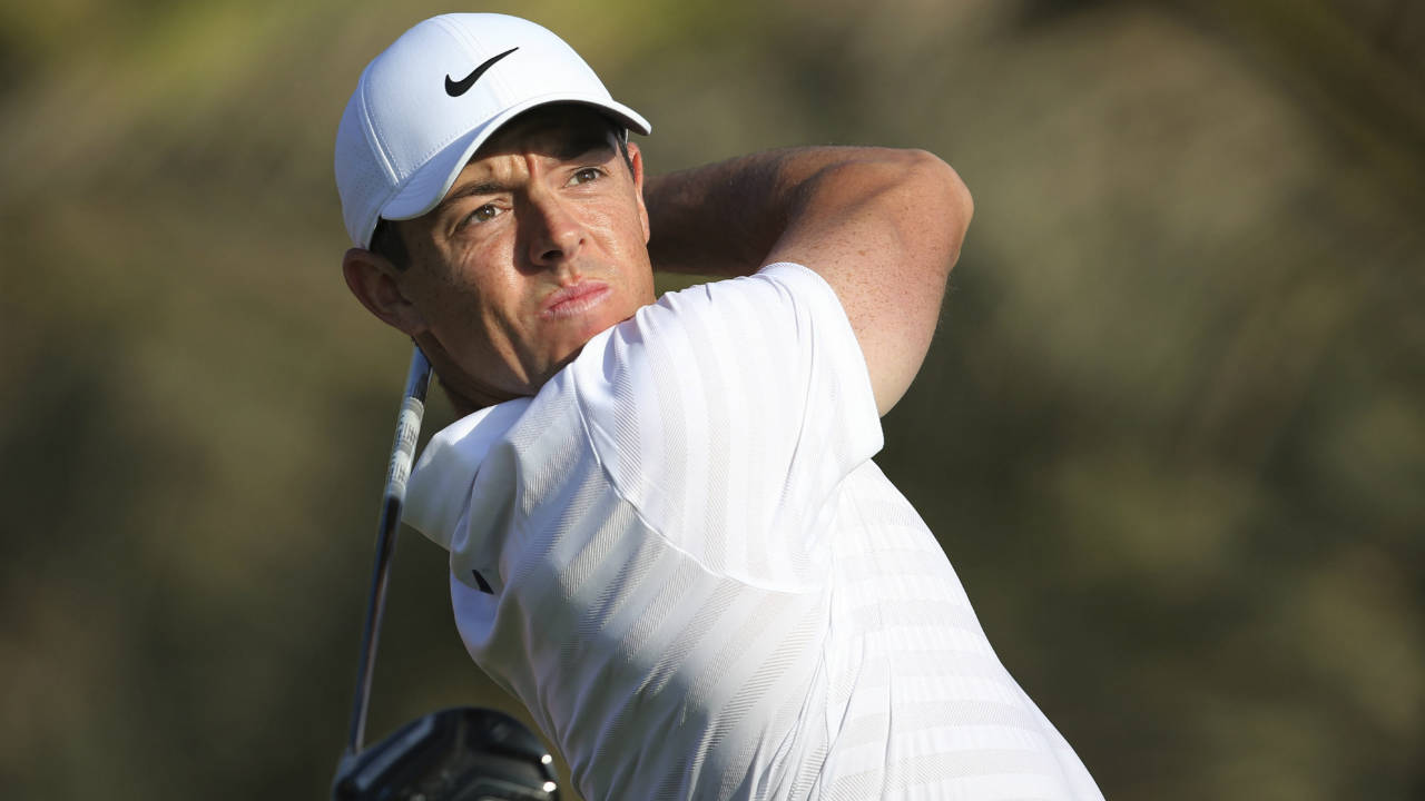 Northern-Ireland's-Rory-McIlroy-tees-off-on-the-14th-hole-during-the-first-round-of-the-Abu-Dhabi-Championship-golf-tournament-in-Abu-Dhabi,-United-Arab-Emirates,-Thursday,-Jan.-18,-2018.-(Kamran-Jebreili/AP)