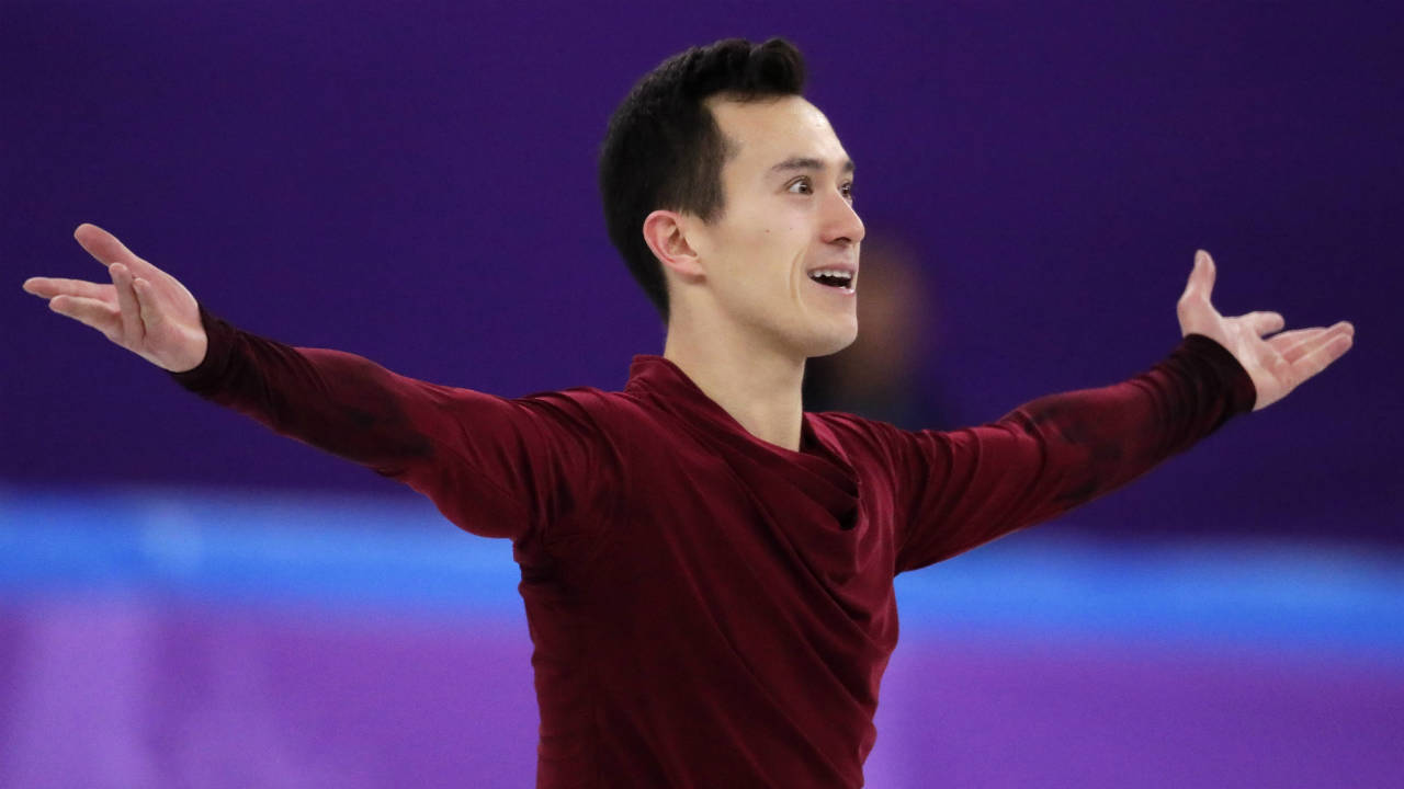 Patrick-Chan-of-Canada-reacts-after-his-performance-in-the-men's-single-skating-free-skating-in-the-Gangneung-Ice-Arena-at-the-2018-Winter-Olympics-in-Gangneung,-South-Korea,-Monday,-Feb.-12,-2018.-(Julie-Jacobson/AP)