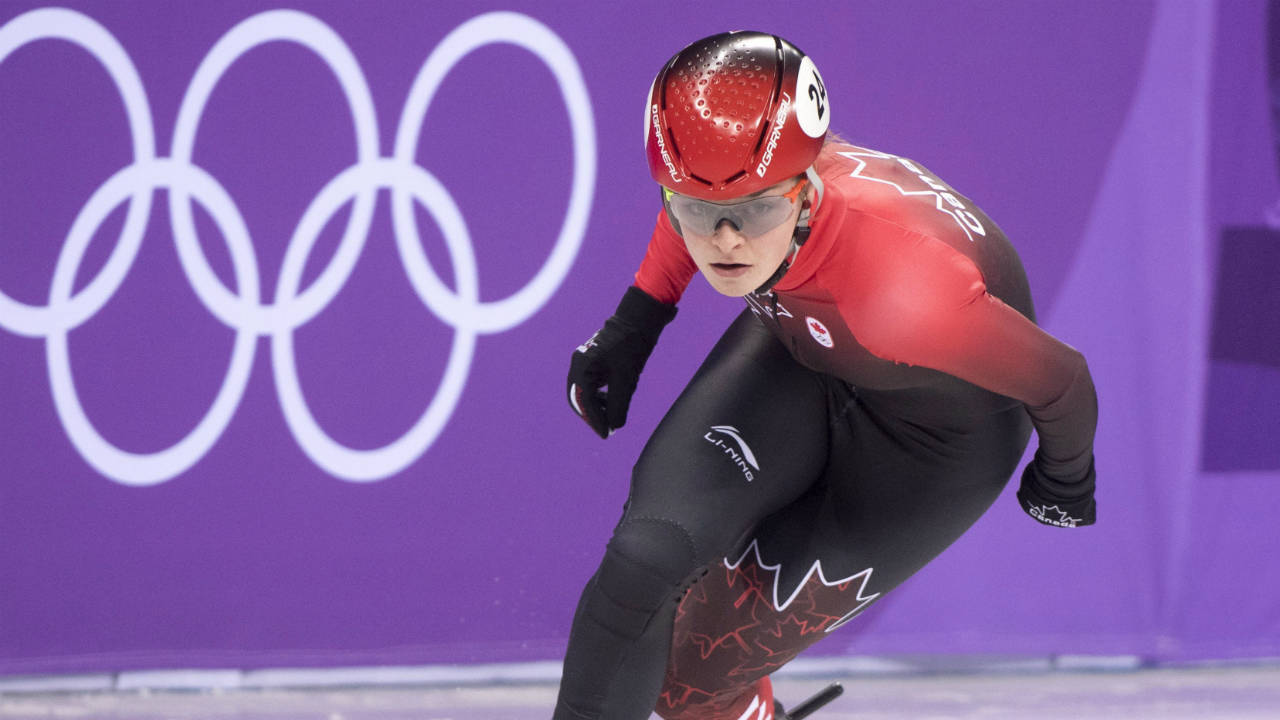 Canada's-Kim-Boutin-competes-in-the-women's-500-metre-short-track-speedskating-semifinals-at-the-Pyeonchang-Winter-Olympics-Tuesday,-February-13,-2018-in-Gangneung,-South-Korea.-(Paul-Chiasson/CP)
