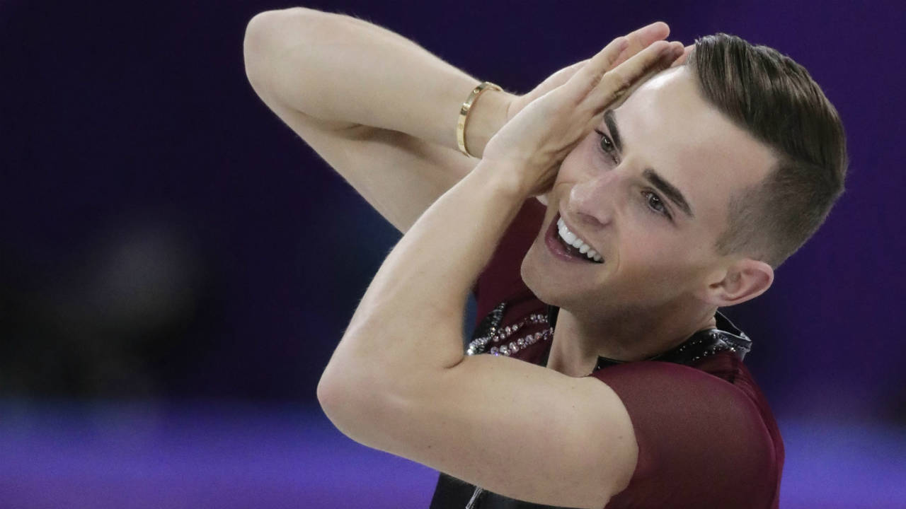 Adam-Rippon-of-the-United-States-performs-during-the-men's-short-program-figure-skating-in-the-Gangneung-Ice-Arena-at-the-2018-Winter-Olympics-in-Gangneung,-South-Korea,-Friday,-Feb.-16,-2018.-(Julie-Jacobson/AP)