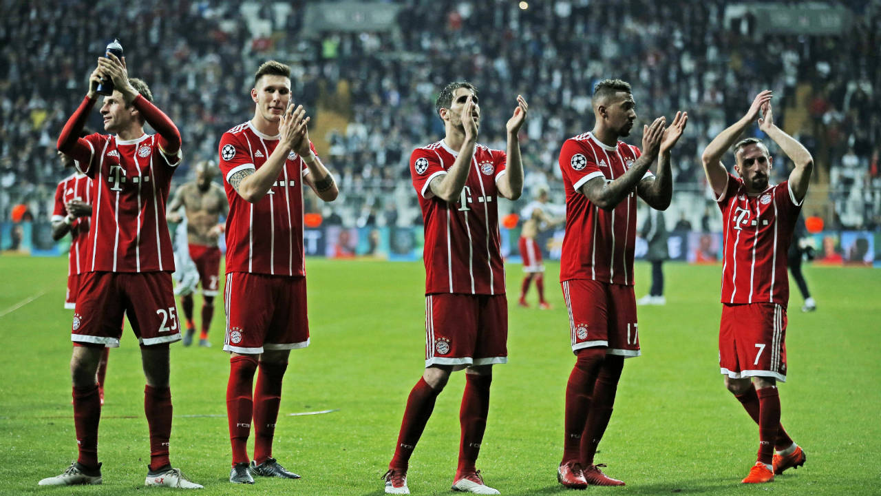Bayern's-players-wave-to-their-fans-after-the-Champions-League,-round-of-16,-second-leg,-soccer-match-between-Besiktas-and-Bayern-Munich-at-Vodafone-Arena-stadium-in-Istanbul,-Wednesday,-March-14,-2018.-Bayern-won-3-1.-(Lefteris-Pitarakis/AP)