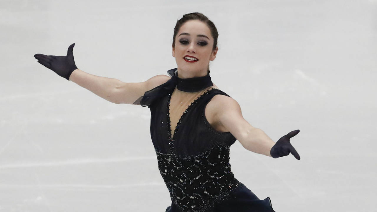 Kaetlyn-Osmond-of-Canada-performs-during-women's-short-program-at-the-Figure-Skating-World-Championships-in-Assago,-near-Milan,-Wednesday,-March-21,-2018.-(Antonio-Calanni/AP)