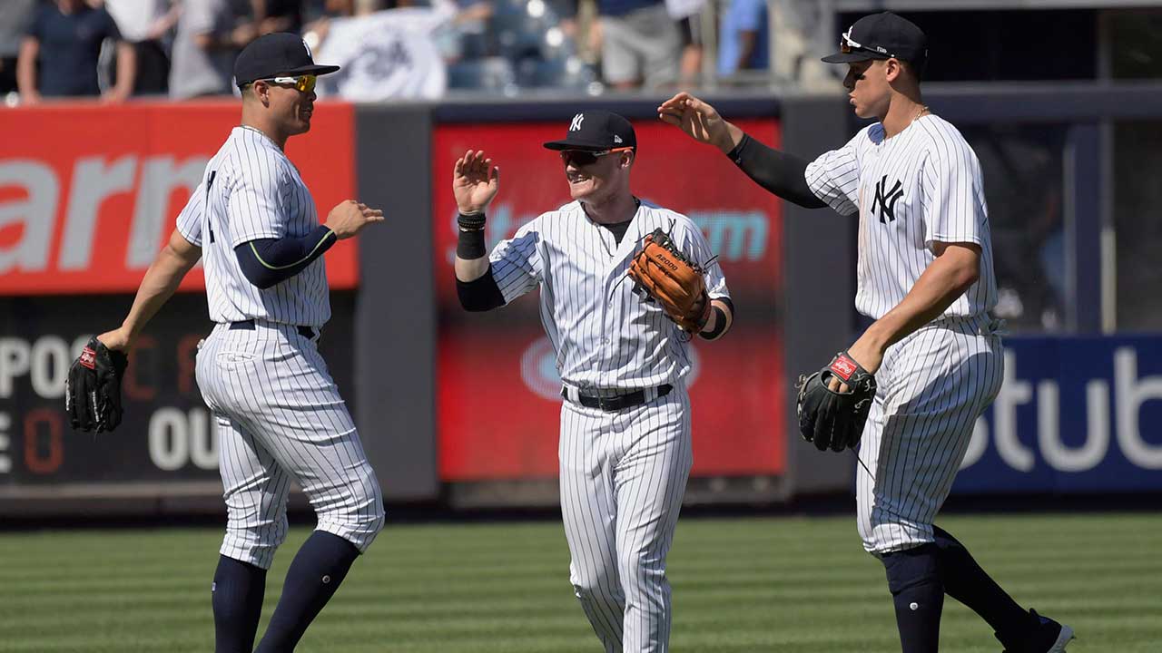 yankees-outfielders-giancarlo-stanton-clint-frazier-aaron-judge