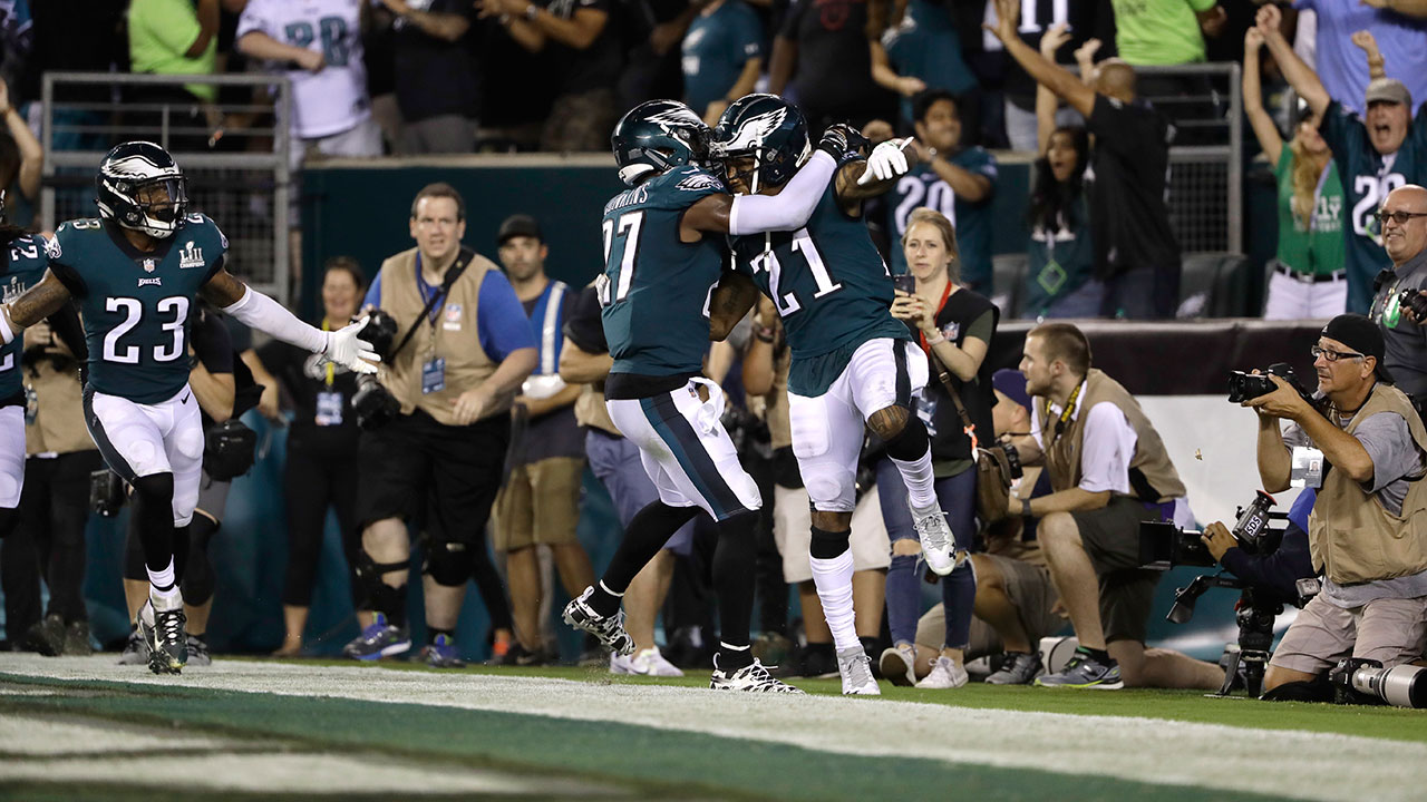 Philadelphia-Eagles'-Malcolm-Jenkins-(left),-and-Ronald-Darby-celebrate-their-win