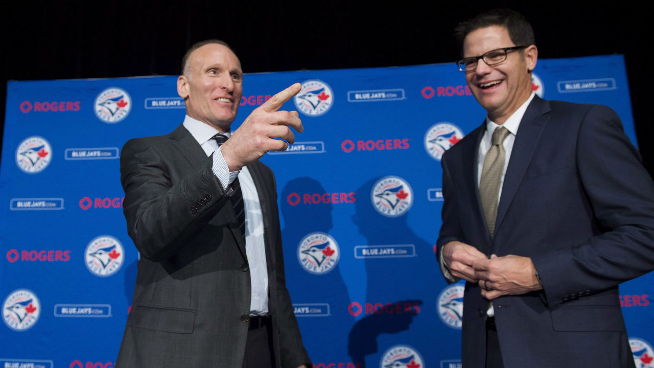 Toronto-Blue-Jays-general-manager-Ross-Atkins,-right,-and-Blue-Jays-president-and-CEO-Mark-Shapiro.-(Nathan-Denette/CP)