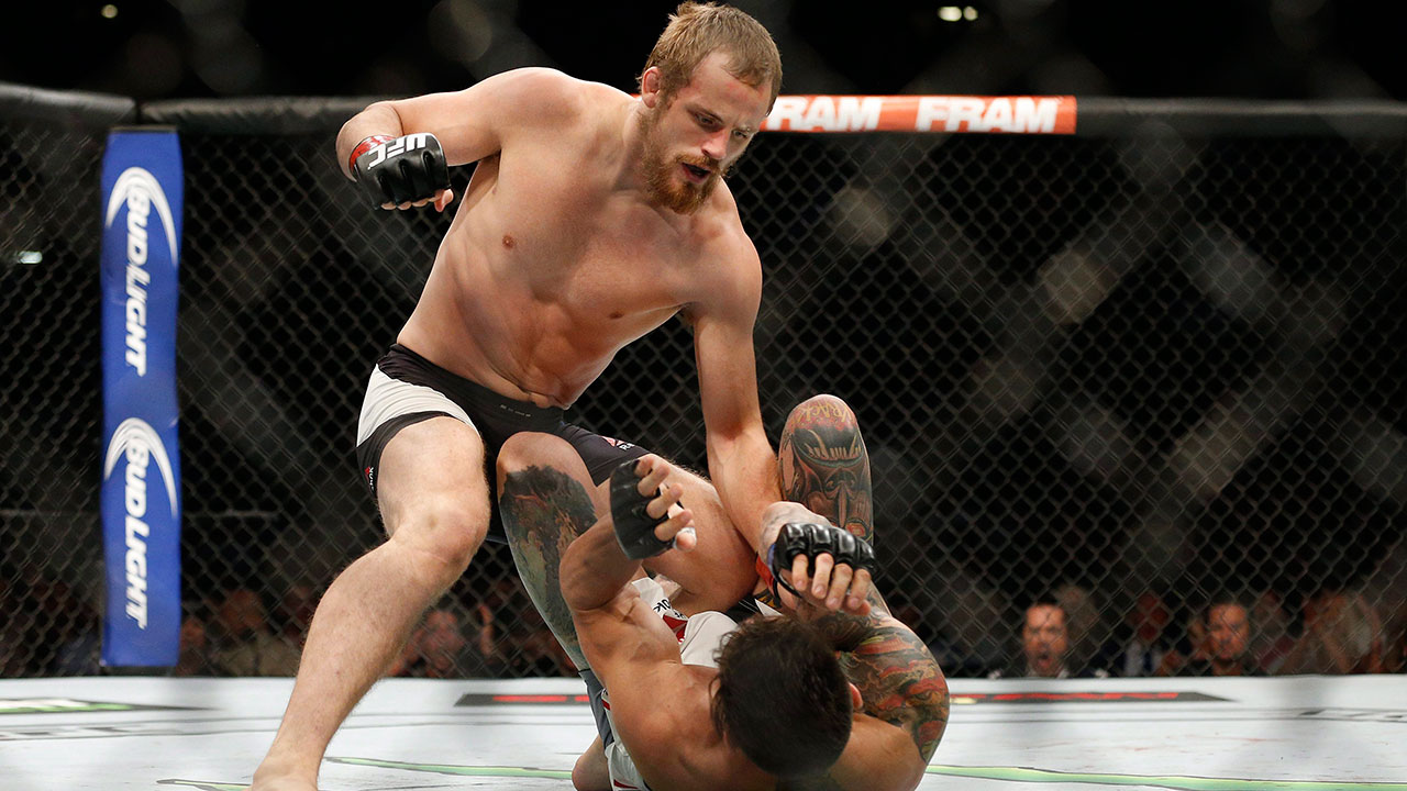 Gunnar-Nelson-punches-Brandon-Thatch-at-UFC-189