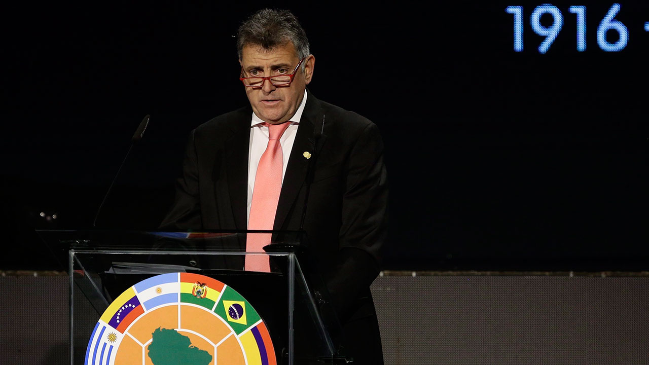 Soccer-Conmebol-president-Wilmar-Valdez-speaks-during-press-conference