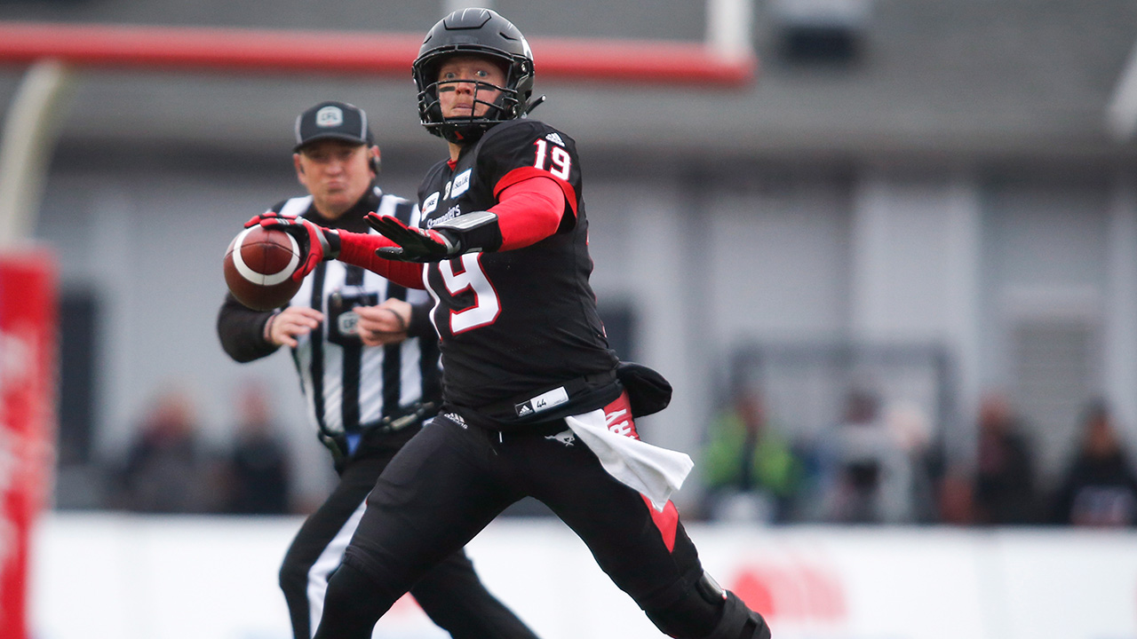CFL-football-Stampeders-Bo-Levi-Mitchell-throws-against-Blue-Bombers