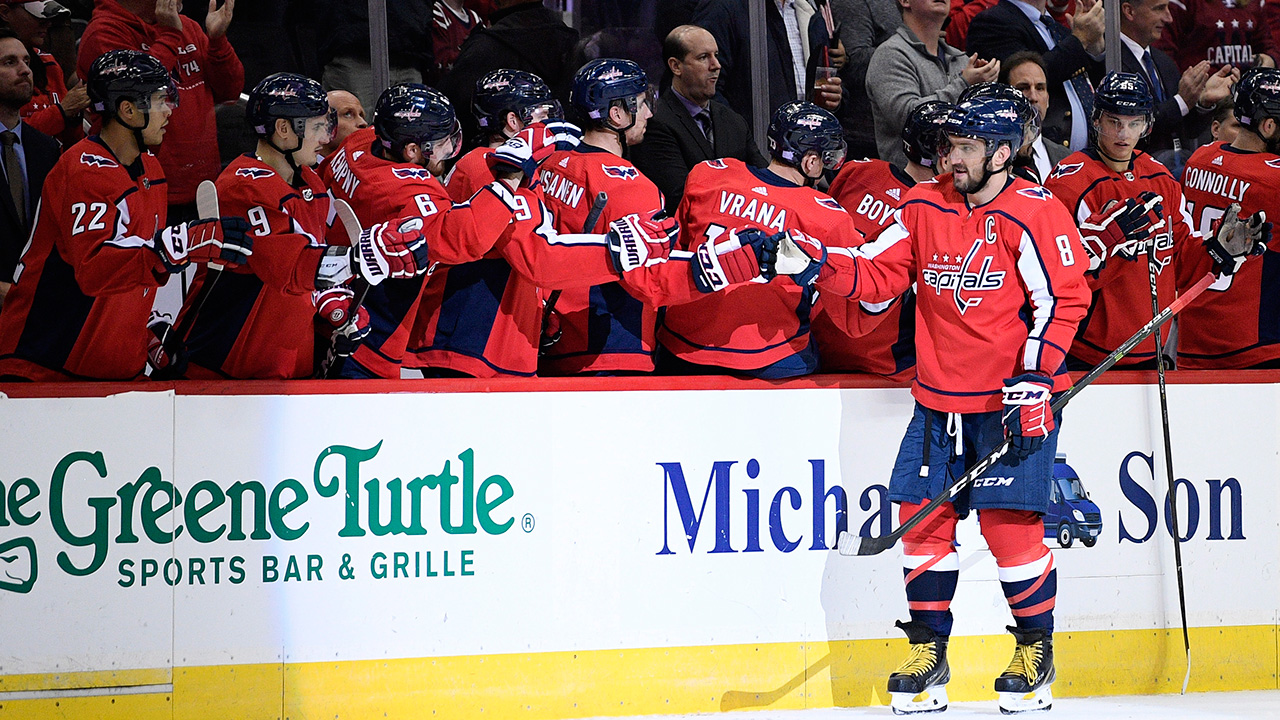 NHL-hockey-Ovechkin-celebrates-goal-against-Oilers