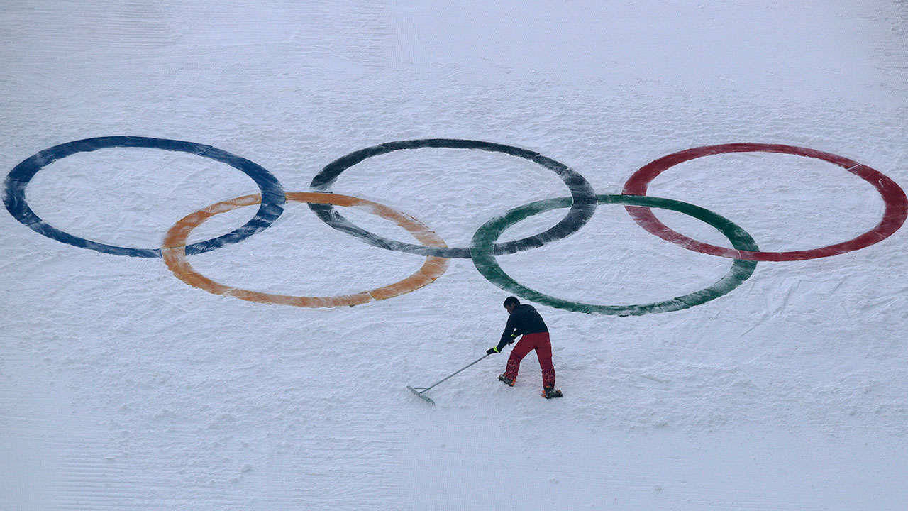 Olympics-logo-on-ski-hill
