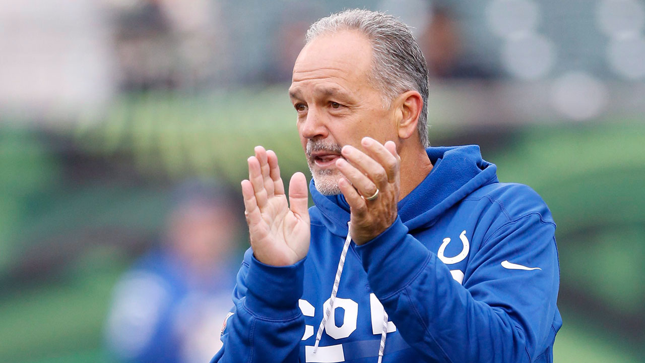 NFL-Colts-Pagano-clapping-during-practice