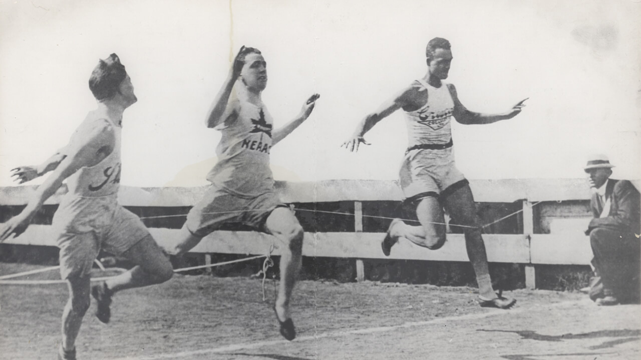Army-Howard-Canada's-first-black-Olympian-crossing-finish-line