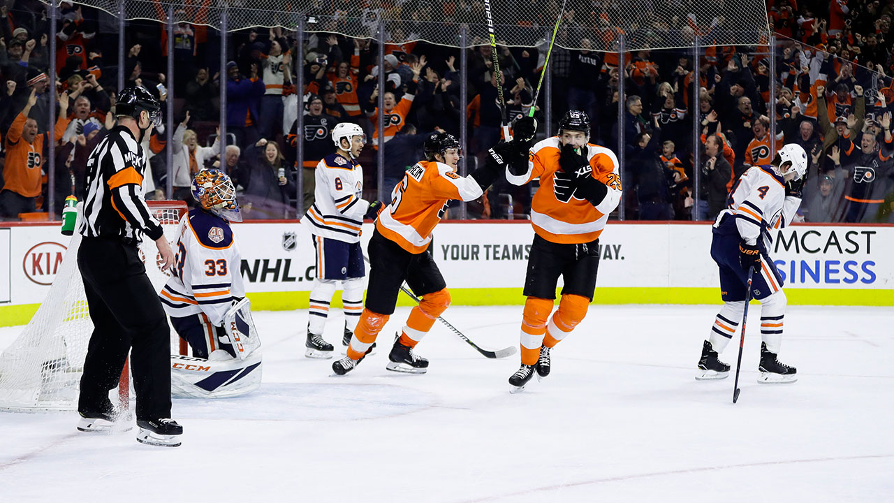 Patrick scores in OT, Flyers top Oilers for 7th straight win