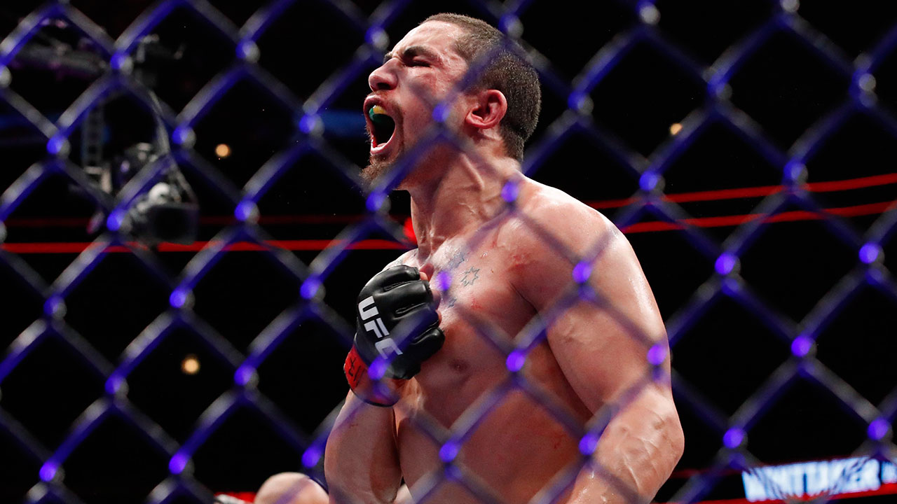 MMA-UFC-Robert-Whitaker-reacts-after-winning-title-fight