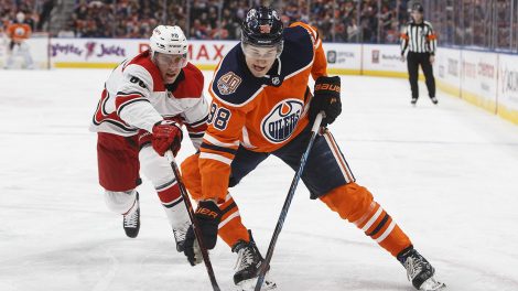 NHL-Oilers-Puljujarvi-skates-against-Hurricanes