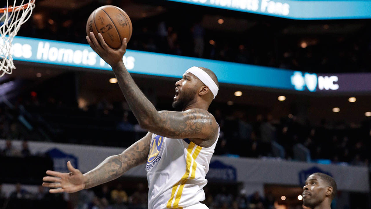 Former Golden State Warriors centre DeMarcus Cousins (0) is reportedly joining the Houston Rockets. (Chuck Burton/AP)