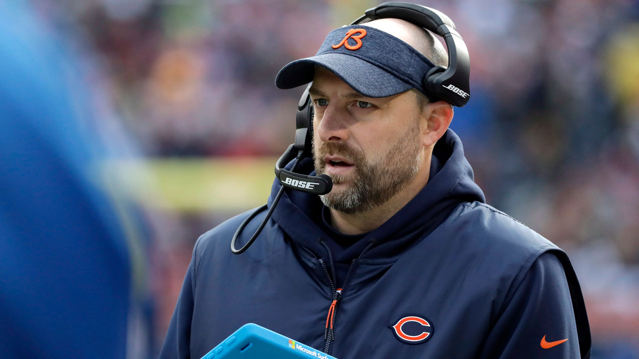 Chicago Bears head coach Matt Nagy watches the action from the sideline. (Nam Y. Huh/AP)