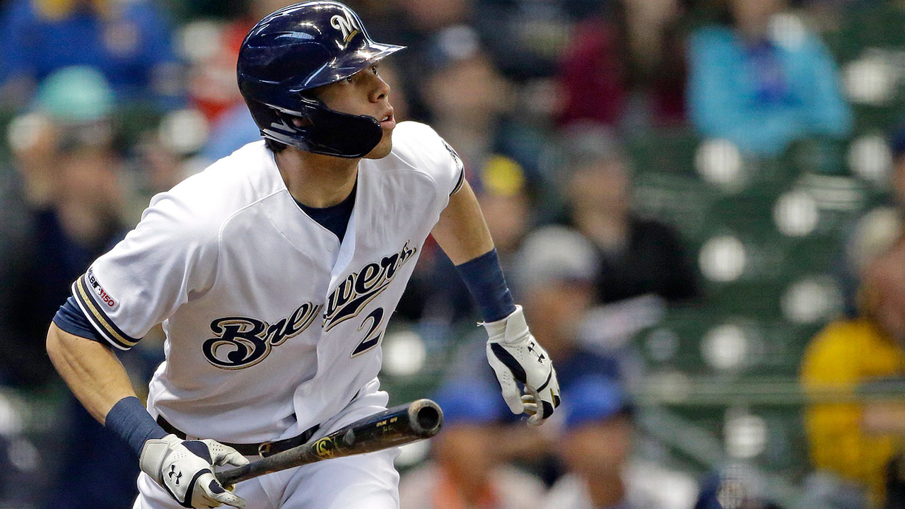 MLB-Brewers-Yelich-watches-home-run-against-Nationals