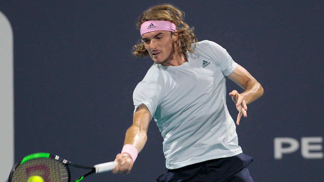 Tennis-ATP-Tsitsipas-hits-shot-at-Miami-Open